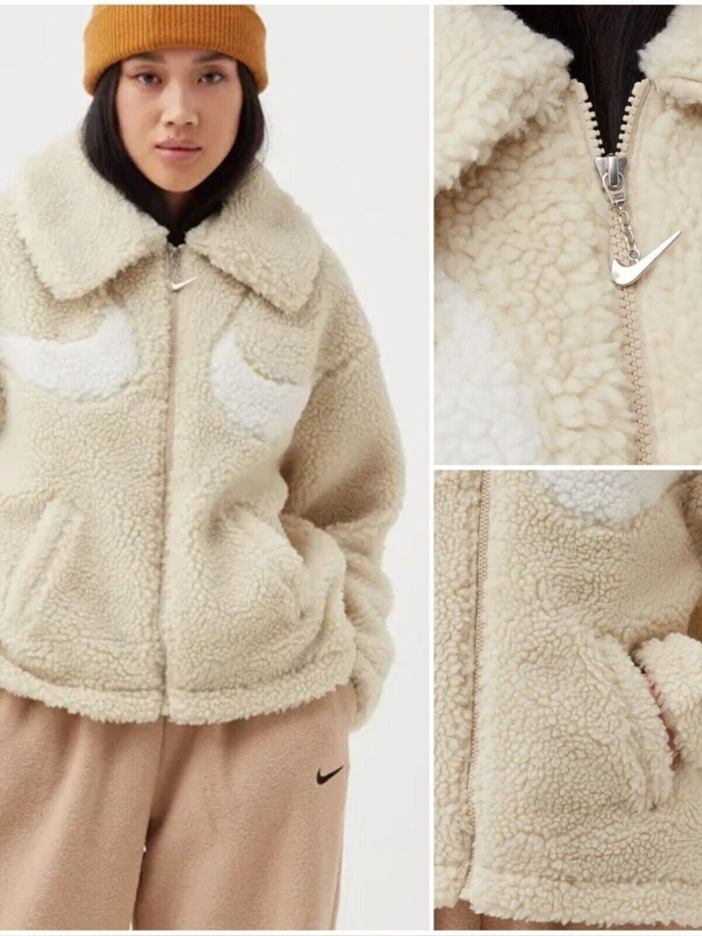 NIKE Sportswear Swoosh Sherpa Women's Full-Zip Oversized Jacket Plus Size 3X